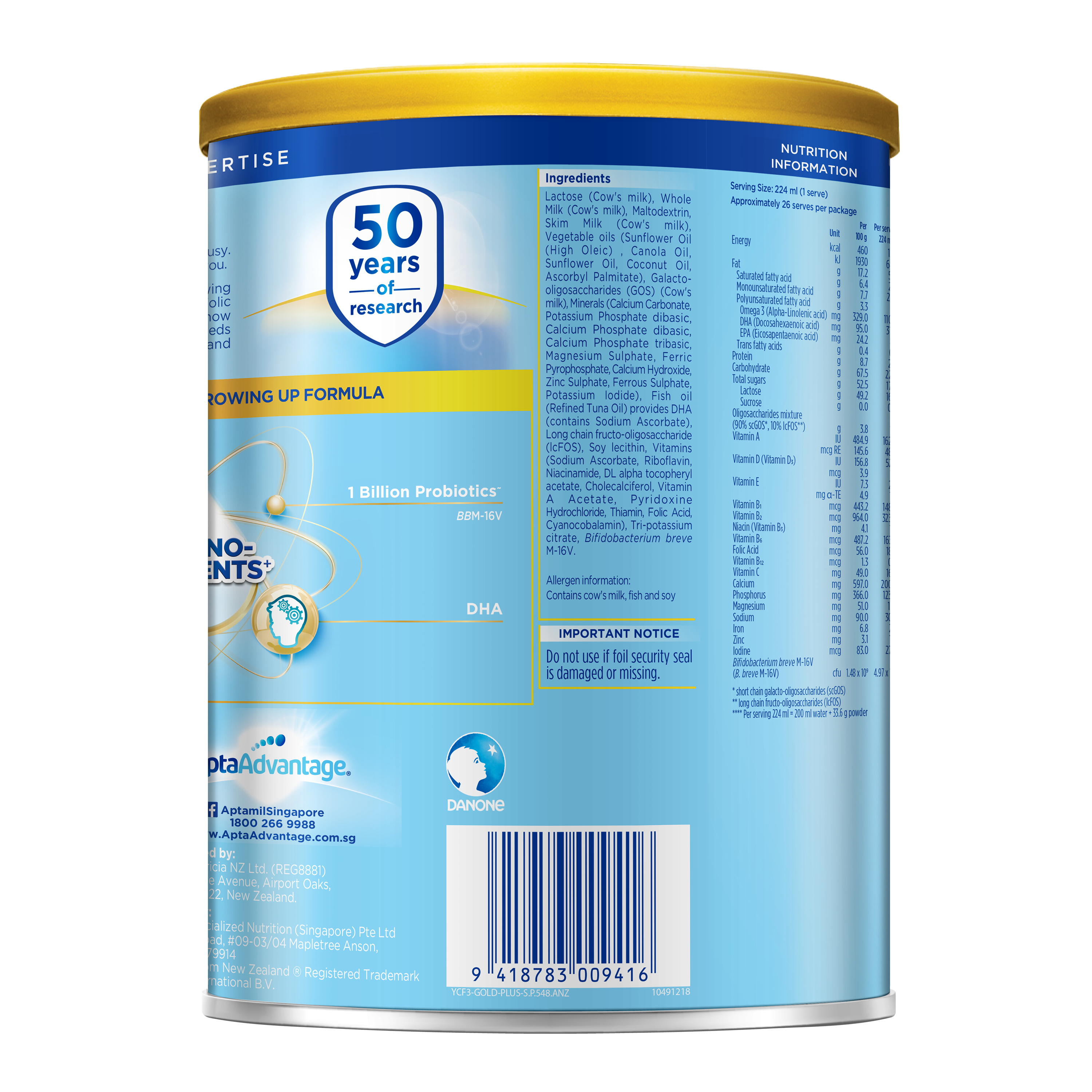 Aptamil Gold 3 Toddler Supplement | Paediatrics Healthcare